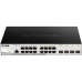 Коммутатор/ DGS-1210-20/ME/B Managed L2 Metro Ethernet Switch 16x1000Base-T, 4x1000Base-X SFP, Surge 6KV, CLI, RJ45 Console, RPS, Dying Gasp