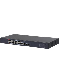 Коммутатор Dahua DH-CS4218-16ET-190 (L2) 16x100Мбит/с 2x1Гбит/с 2xКомбо(1000BASE-T/SFP) 2SFP 16PoE 190W управляемый