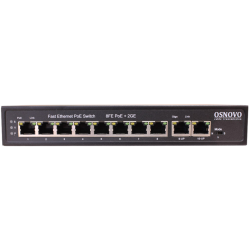OSNOVO PoE коммутатор, 8 x FE с поддержкой PoE (IEEE 802.3af/at), 2 x GE, до 30W на порт, суммарно до 115W