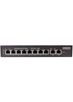 OSNOVO PoE коммутатор, 8 x FE с поддержкой PoE (IEEE 802.3af/at), 2 x GE, до 30W на порт, суммарно до 115W