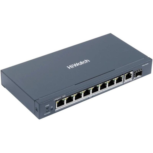 Коммутатор HiWatch DS-S1008GP (L2) 8x100Мбит/с 2x1Гбит/с 1SFP 8PoE 58W неуправляемый Коммутатор HiWatch DS-S1008GP (L2) 8x100Мбит/с 2x1Гбит/с 1SFP 8PoE 58W неуправляемый