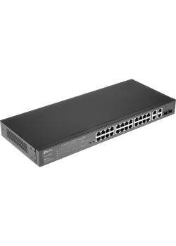 Коммутатор/ 24-Port L2 Switch 10/100Mbps + 4-port Gigabit with 24-port PoE+, PoE budget up to 250W, support PoE power management, with abundant L2 features,1U rack mountable, full managed via web UI/CLI/SSH/Telnet/SNMP