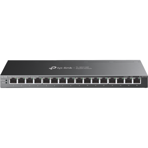 Коммутатор TP-Link TL-SG116P (L2) 16x1Гбит/с 16PoE+ 120W неуправляемый