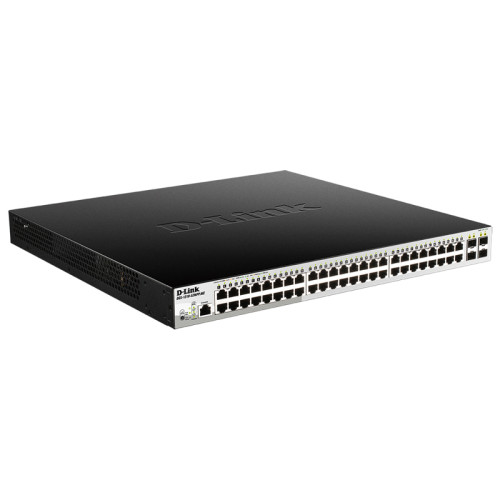 Коммутатор/ DGS-1210-52MPP/ME Managed L2 Metro Ethernet Switch 48x1000Base-T PoE, 4x1000Base-X SFP, PoE Budget 740W, Surge 6KV, CLI, RJ45 Console, Dying Gasp