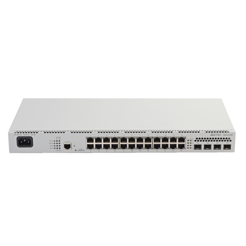 Ethernet-коммутатор MES2324P, 24 порта 10/100/1000 Base-T (PoE/PoE+), 4 порта 10GBase-R (SFP+)/1000Base-X (SFP), L3, 220V AC