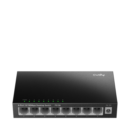 Коммутатор/ 8-Port 10/100 Mbps Desktop Switch, 8 10/100M RJ45 Ports, Loop Detection, Metal Case, Power Saving, Plug & Play