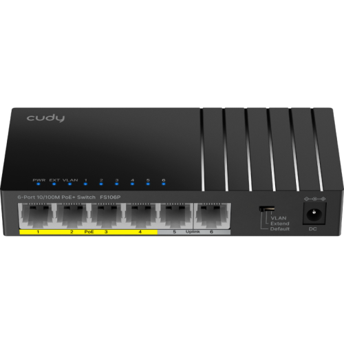 Коммутатор CUDY FS106P 6-Port 10/100M PoE+ Switch 36W