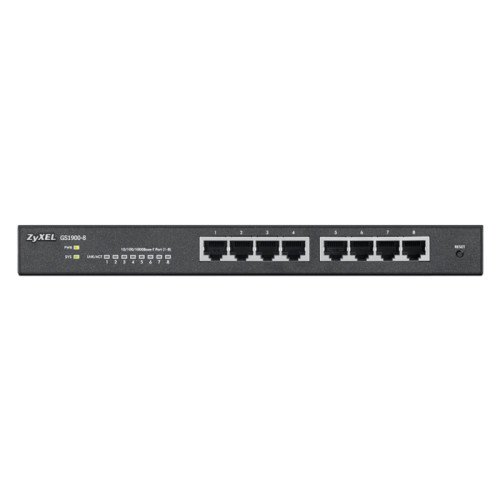 Zyxel GS1900-8 Smart L2 switch , 8xGE, desktop, silent