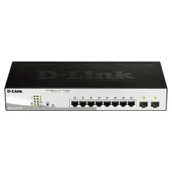 Коммутатор/ DGS-1210-10P/FL Managed L2 Switch 8x1000Base-T PoE, 2x1000Base-X SFP, PoE Budget 65W, Surge 6KV, CLI