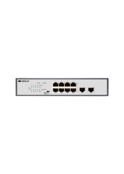 Коммутатор/ Unmanaged Switch 8x1000Base-T PoE, 2x1000Base-T, PoE Budget 120W, Long-range PoE up to 250m, 19