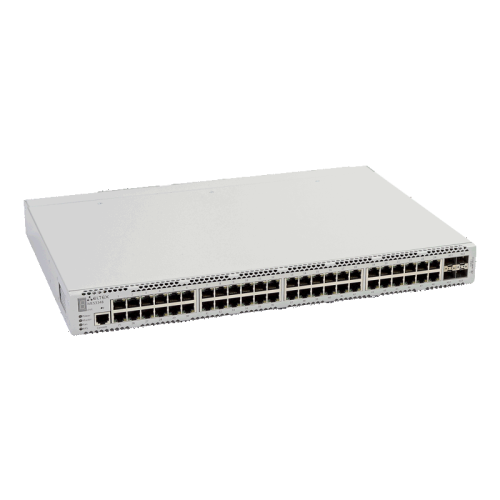 Ethernet-коммутатор MES3348, 48 портов 10/100/1000 Base-T, 4 порта 10Base-R(SFP+)/1000 Base-X (SFP), L3, 2 слота для модулей питания