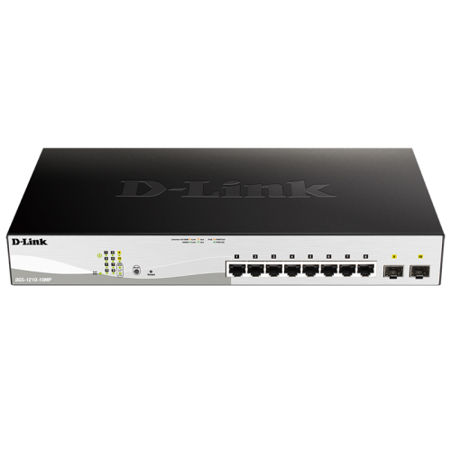 Коммутатор/ Управляемый L2 PoE-коммутатор, 8x1000Base-T PoE, 2x1000Base-X SFP, PoE-бюджет 130 Вт, защита от статического электричества до 6 кВ, CLI