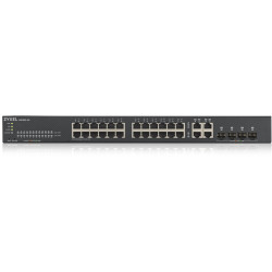 Коммутатор/ ZYXEL GS1920-24v2 Hybrid Smart switch ZYXEL Nebula Flex, 24xGE, 4xCombo (SFP/RJ-45), silent (fanless), Standalone / cloud management