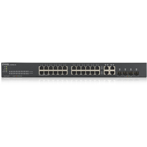 Коммутатор/ ZYXEL GS1920-24v2 Hybrid Smart switch ZYXEL Nebula Flex, 24xGE, 4xCombo (SFP/RJ-45), silent (fanless), Standalone / cloud management