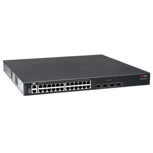 Коммутатор/ Управляемый стекируемый коммутатор уровня L3 с поддержкой PoE 802.3af/at, 24 порта 10/100/1000 BASE-T, 4 порта 10GbE SFP+, 4K VLAN, 32K MAC адресов, консольный порт, 1 MGMT порт, 1 порт USB 2.0 (на передней панели), 2 сменных БП (поставляются 