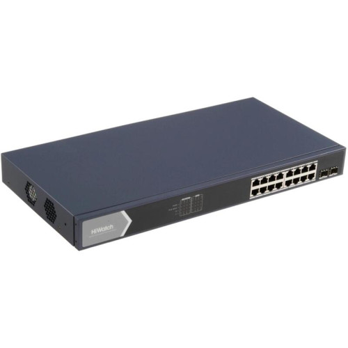 Коммутатор HiWatch DS-S1816GP (L2) 16x100Мбит/с 1x1Гбит/с 16PoE 125W неуправляемый