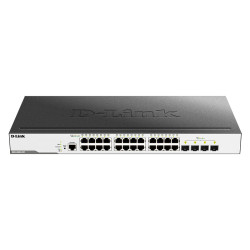 Коммутатор/ DGS-3000-28X/B Managed L2 Switch 24x1000Base-T, 4x10GBase-X SFP+, Surge 6KV, CLI, RJ45 Console, RPS, Dying Gasp