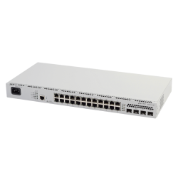 Ethernet-коммутатор MES2324P, 24 порта 10/100/1000 Base-T (PoE/PoE+), 4 порта 10GBase-R (SFP+)/1000Base-X (SFP), L3, 220V AC