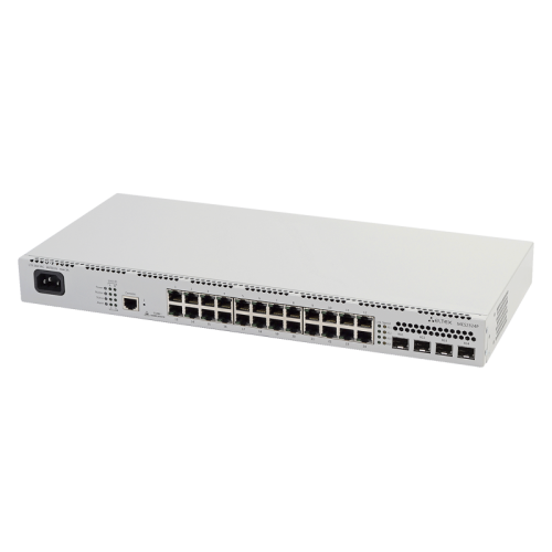 Ethernet-коммутатор MES2324P, 24 порта 10/100/1000 Base-T (PoE/PoE+), 4 порта 10GBase-R (SFP+)/1000Base-X (SFP), L3, 220V AC