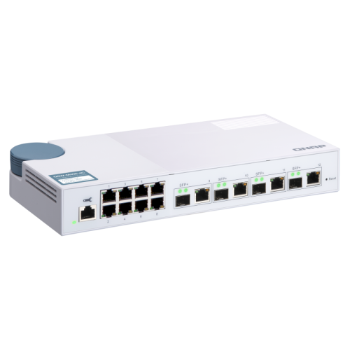 Коммутатор/ QNAP QSW-M408-4C 10 Gbps managed switch with 4 SFP + ports, combined with RJ-45, 8 1 Gbps RJ-45 ports, bandwidth up to 96 Gbps, JumboFrame support.