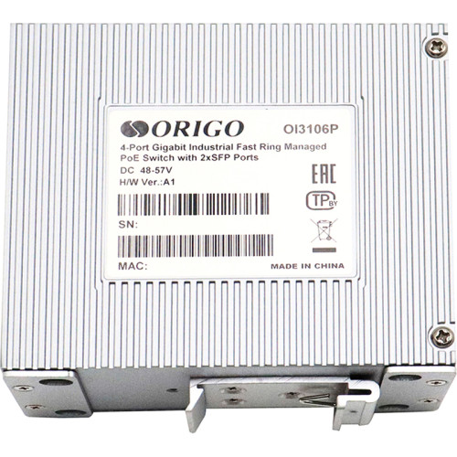 Managed L2 Industrial Fast Ring Switch 4x1000Base-T PoE, 2x1000Base-X SFP, PoE Budget 60W, Surge 4KV, -40 to 75°C
