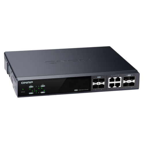 Коммутатор/ QNAP QSW-M804-4C 10 Gbps managed switch with 8 SFP + ports, 4 of which are combined with RJ-45, throughput up to 160 Gbps, JumboFrame support.