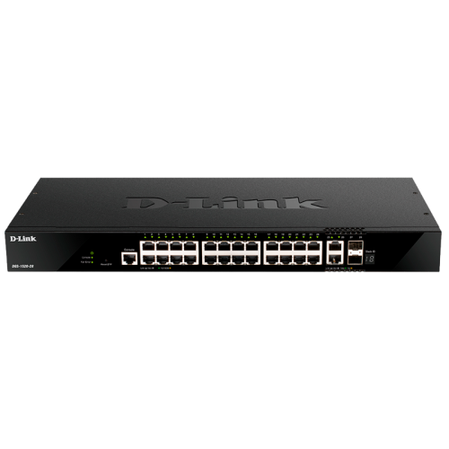 Коммутатор/ DGS-1520-28,DGS-1520-28/A1A Managed L3 Stackable Switch 24x1000Base-T, 2x10GBase-T, 2x10GBase-T, 2x10GBase-X SFP+, CLI, 1000Base-T Management, RJ45 Console