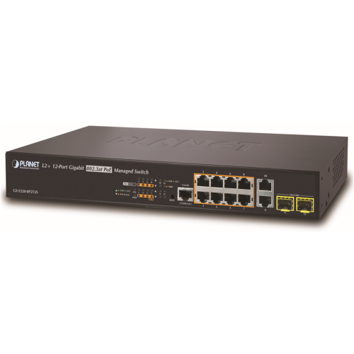 коммутатор/ PLANET IPv4/IPv6 L2+/L4 Managed 8-Port 802.3at High Power PoE Gigabit Ethernet Switch + 2-Port 100/1000SFP + 2-Port 10/100/1000T RJ45 (240W)