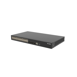 24xGE (RJ-45), 4x10G (SFP+); PoE+, 370 Вт; AC+AC встроенные; исполнение 19'' , стекируемый;