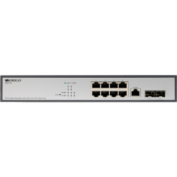 Managed L2 Switch 8x1000Base-T, 2x1000Base-X SFP, RJ45 Console, 19