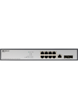 Managed L2 Switch 8x1000Base-T, 2x1000Base-X SFP, RJ45 Console, 19
