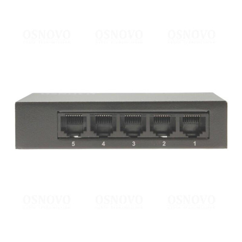 Коммутатор неуправляемый/ OSNOVO Неуправляемый коммутатор Gigabit Ethernet на 5 портов. Порты: 5 x GE (10/100/1000Base-T). Auto MDI/MDIX Встроенная грозозащита 2кВ. В комплекте БП DC12V(1A). Размеры (ШхВхГ): 100 x 23 x 65мм. Рабочая температура: 0...+40 г