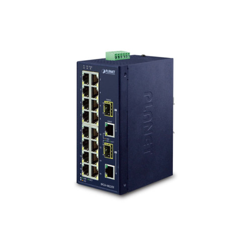 коммутатор/ PLANET IFGS-1822TF IP30 Industrial 16-Port 10/100TX + 2-Port Gigabit TP/SFP Combo Ethernet Switch (-40~75C, dual redundant power input on 12-48VDC / 24VAC terminal block)