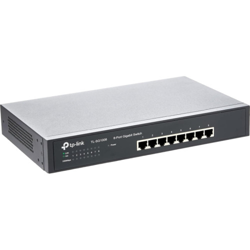 Сетевой коммутатор/ 8-port Gigabit Switch, 8 10/100/1000M RJ45 ports, 1U 13-inch rack-mountable steel case