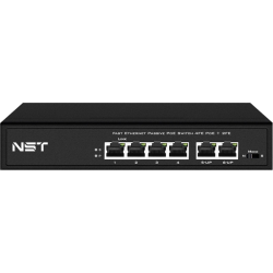 Passive PoE коммутатор Fast Ethernet на 6 портов. Порты: 4 х FE (10/100 Base-T, 52V 4,5(+) 7,8(–)) совместимы с PoE (IEEE 802.3af/at), 2 x FE (10/100 Base-T) Uplink. Совместим со стандартами PoE IEEE 802.3af/at. Мощность PoE на порт - до 30W. Поддержка ре