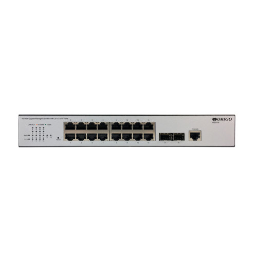 Коммутатор/ Managed L2 Switch 16x1000Base-T, 2x1000Base-X SFP, RJ45 Console, 19