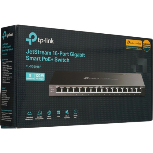 Коммутатор TP-Link SG2016P (L2+) 16x1Гбит/с 8PoE+ 120W управляемый Коммутатор TP-Link SG2016P (L2+) 16x1Гбит/с 8PoE+ 120W управляемый