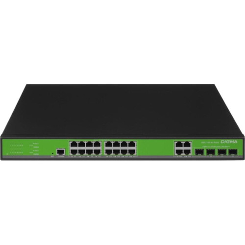 Коммутатор Digma DSP716G-4C-R300 (L2+) 16x1Гбит/с 4xКомбо(1000BASE-T/SFP) 300W управляемый Коммутатор Digma DSP716G-4C-R300 (L2+) 16x1Гбит/с 4xКомбо(1000BASE-T/SFP) 300W управляемый