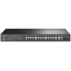 JetStream 24-port 10/100Mbps + 4-port Gigabit L2 Smart Switch with 24-port PoE+, PoE budget up to 250W, support PoE power management, with abundant L2 features,1U rack mountable, full managed via web UI/CLI/SSH/Telnet/SNMP