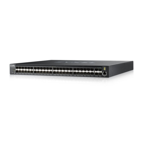 Коммутатор/ ZYXELXGS4600-52F AC L3 Managed Switch, 48 port Gig SFP, 4 dual pers. and 4x 10G SFP+, stackable, dual PSU AC Коммутатор/ ZYXELXGS4600-52F AC L3 Managed Switch, 48 port Gig SFP, 4 dual pers. and 4x 10G SFP+, stackable, dual PSU AC