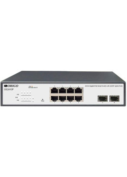 Коммутатор/ Smart Managed L2 PoE Switch 8x1000Base-T PoE, 2x1000Base-X SFP, PoE-120W budget