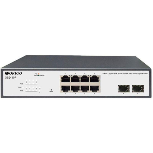 Коммутатор/ Smart Managed L2 PoE Switch 8x1000Base-T PoE, 2x1000Base-X SFP, PoE-120W budget