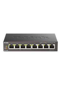 Коммутатор/ PoE-коммутатор, 8x1000Base-T (4x1000Base-T PoE), PoE-бюджет 60 Вт, корпус металл