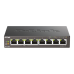 Коммутатор/ PoE-коммутатор, 8x1000Base-T (4x1000Base-T PoE), PoE-бюджет 60 Вт, корпус металл