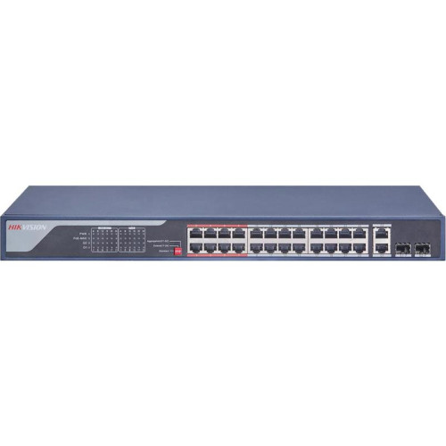 Коммутатор Hikvision DS-3E0326P-E(C) (L2) 24x1Гбит/с 2xКомбо(1000BASE-T/SFP) 24PoE 370W неуправляемый