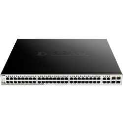Коммутатор/ DGS-1210-52MP/FL Managed L2 Switch 48x1000Base-T PoE, 4xCombo 1000Base-T/SFP, PoE Budget 370W, Surge 6KV, CLI