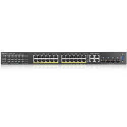 Коммутатор/ ZYXEL NebulaFlex Pro GS2220-28HP Hybrid L2 PoE+ switch , rack 19 