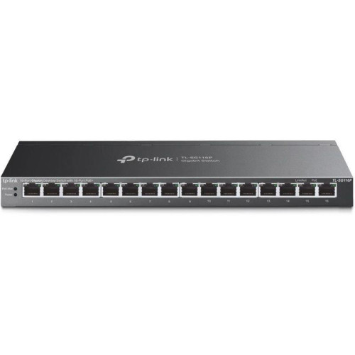Коммутатор TP-Link TL-SG116P (L2) 16x1Гбит/с 16PoE+ 120W неуправляемый
