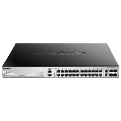 Коммутатор D-Link DGS-3130-30PS/B (L3) 24x1Гбит/с 2x10Гбит/с 4xКомбо(10GBase-T/SFP+) 4SFP+ 24PoE 370W управляемый