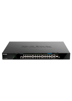 Коммутатор/ DGS-1520-28MP Managed L3 Stackable Switch 20x1000Base-T PoE, 4x2.5GBase-T PoE, 2x10GBase-T, 2x10GBase-X SFP+, PoE Budget 370W (740W with DPS-700), CLI, RJ45 Console, RPS